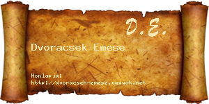 Dvoracsek Emese névjegykártya
