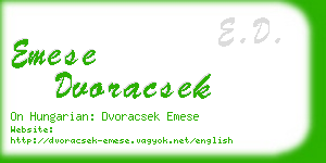 emese dvoracsek business card